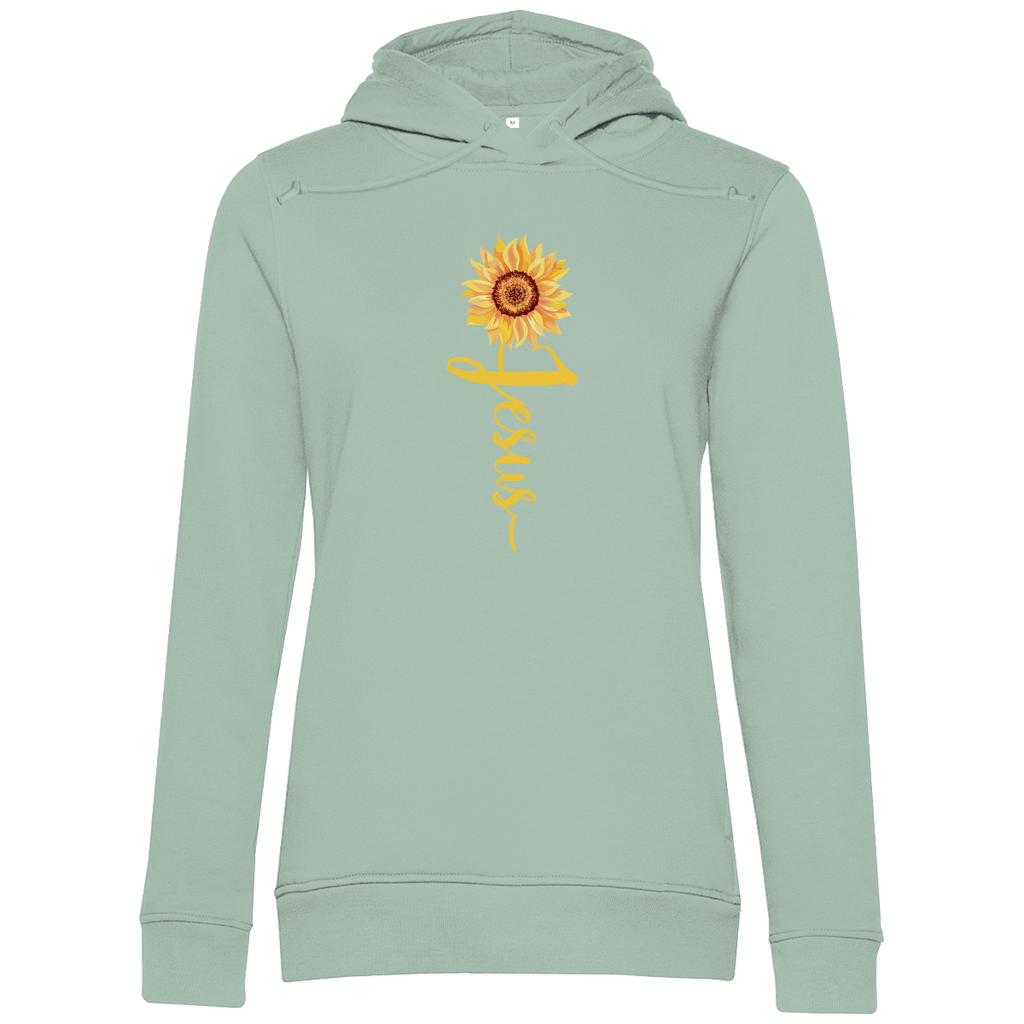 Jesus Sonnenblume christlicher Damen Premium Bio Hoodie