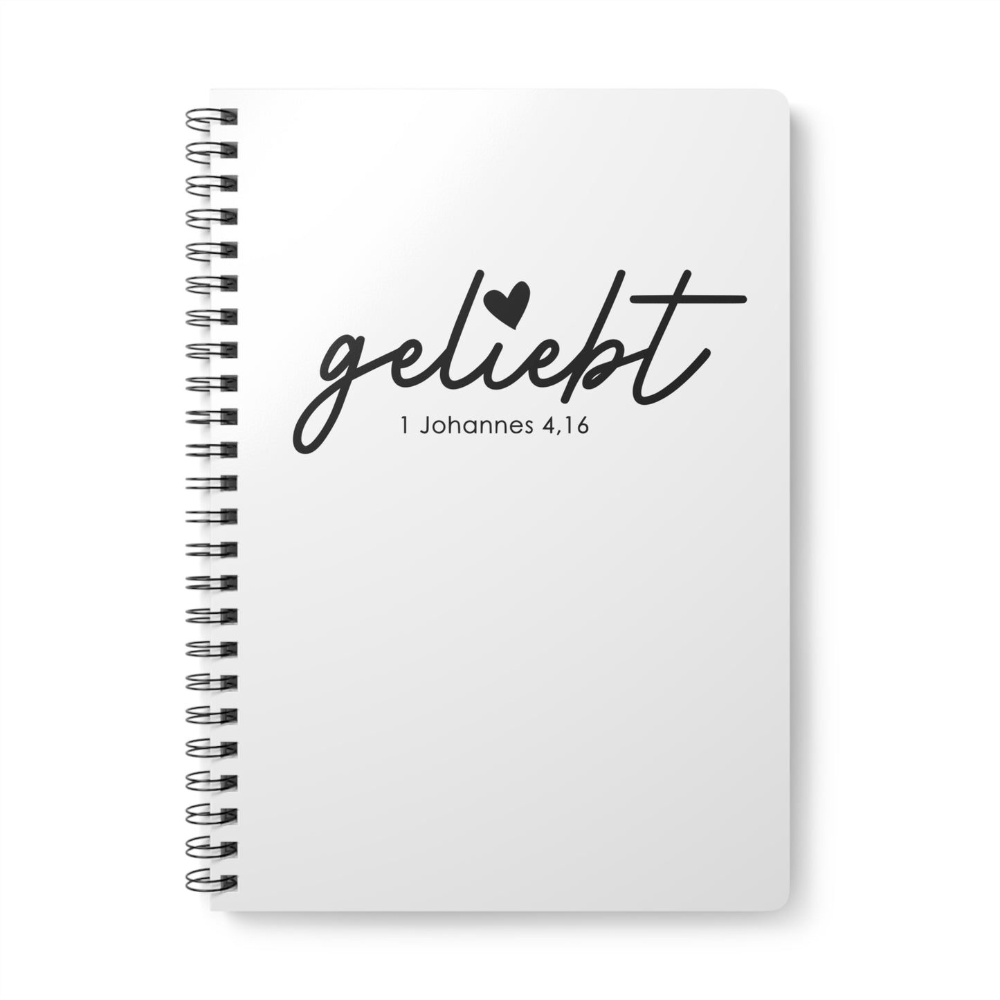 Geliebt 1. Johannes 4,16 | Christliches Notizbuch Weiß | Christliche Geschenke | Gesegnet