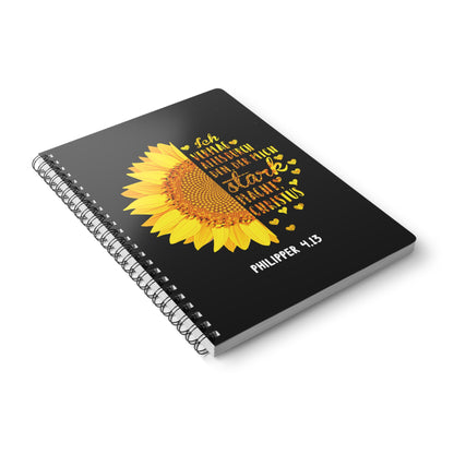 Philipper 4,13 Sonnenblume | Christliches Notizbuch | Christliche Geschenke | Gesegnet