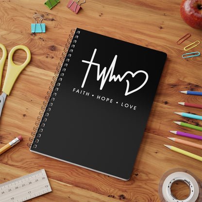 Faith Hope Love | Christliches Notizbuch Schwarz | Christliche Geschenke | Gesegnet