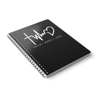 Faith Hope Love | Christliches Notizbuch Schwarz | Christliche Geschenke | Gesegnet