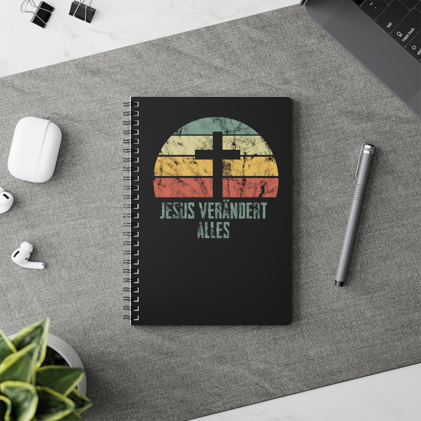 Jesus verändert alles | Christliches Notizbuch Schwarz | Christliche Geschenke | Gesegnet