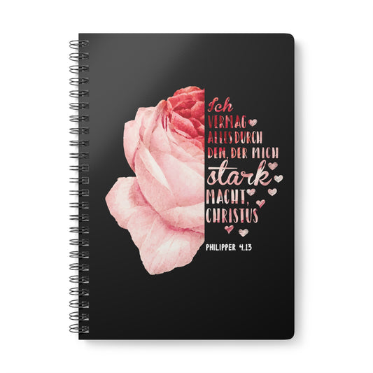 Philipper 4,13 Rose | Christliches Notizbuch | Christliche Geschenke | Gesegnet