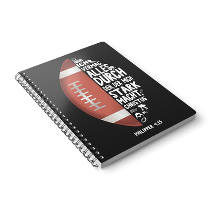 Philipper 4,13 American Football | Christliches Notizbuch | Christliche Geschenke | Gesegnet