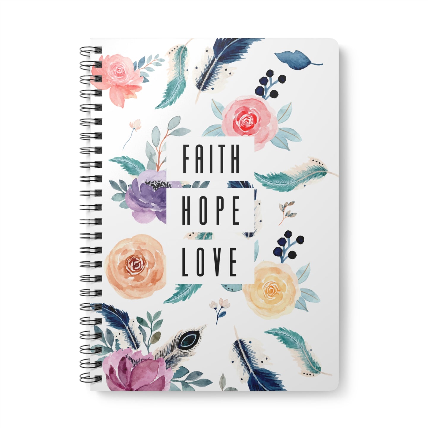 Faith Hope Love | Christliches Notizbuch Schwarz | Christliche Geschenke | Gesegnet