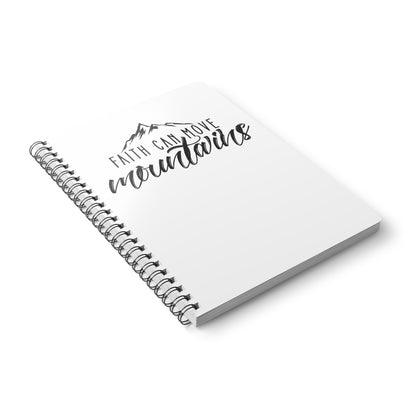 Faith Can Move Mountains | Christliches Notizbuch Weiß | Christliche Geschenke | Gesegnet