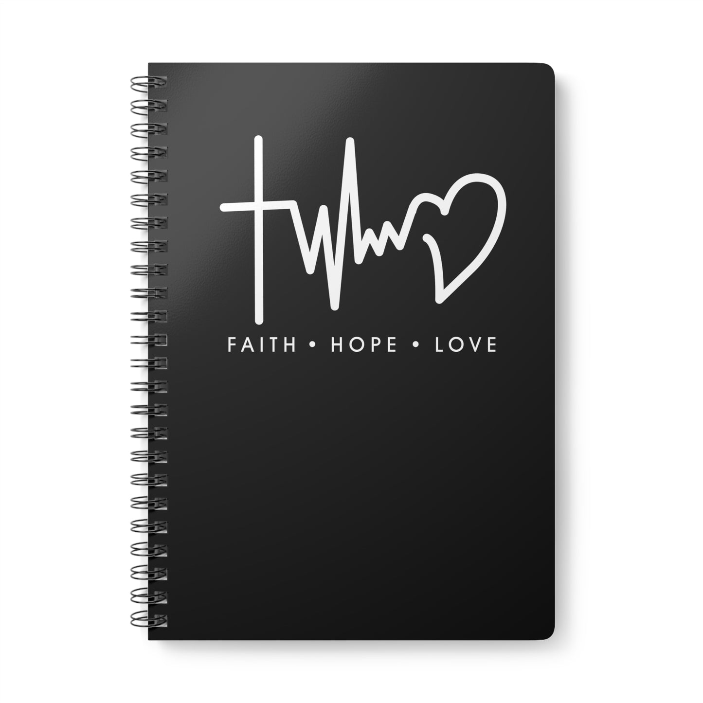 Faith Hope Love | Christliches Notizbuch Schwarz | Christliche Geschenke | Gesegnet