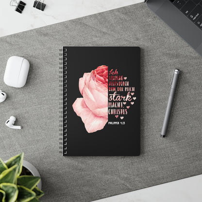 Philipper 4,13 Rose | Christliches Notizbuch | Christliche Geschenke | Gesegnet