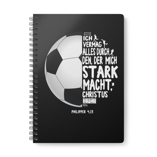 Philipper 4,13 Fußball | Christliches Notizbuch | Christliche Geschenke | Gesegnet