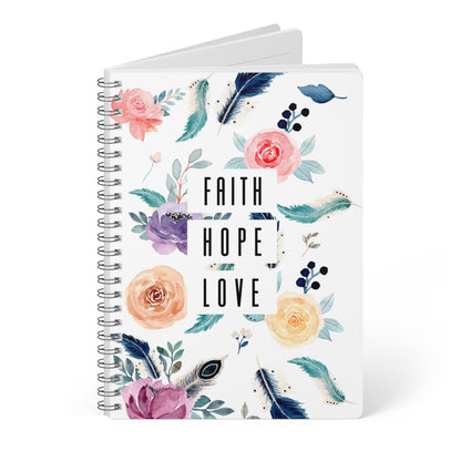 Faith Hope Love | Christliches Notizbuch Schwarz | Christliche Geschenke | Gesegnet