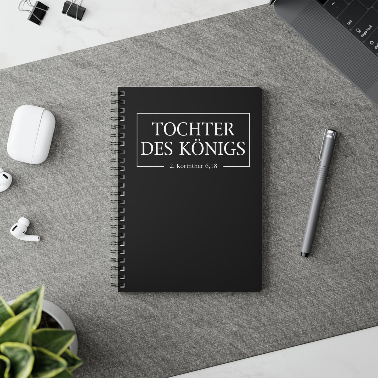 Tochter des Königs 2. Korinther 6,18 | Christliches Notizbuch Schwarz | Christliche Geschenke | Gesegnet