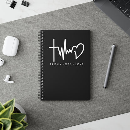 Faith Hope Love | Christliches Notizbuch Schwarz | Christliche Geschenke | Gesegnet