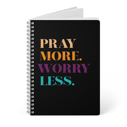Pray More Worry Less | Christliches Notizbuch Schwarz | Christliche Geschenke | Gesegnet
