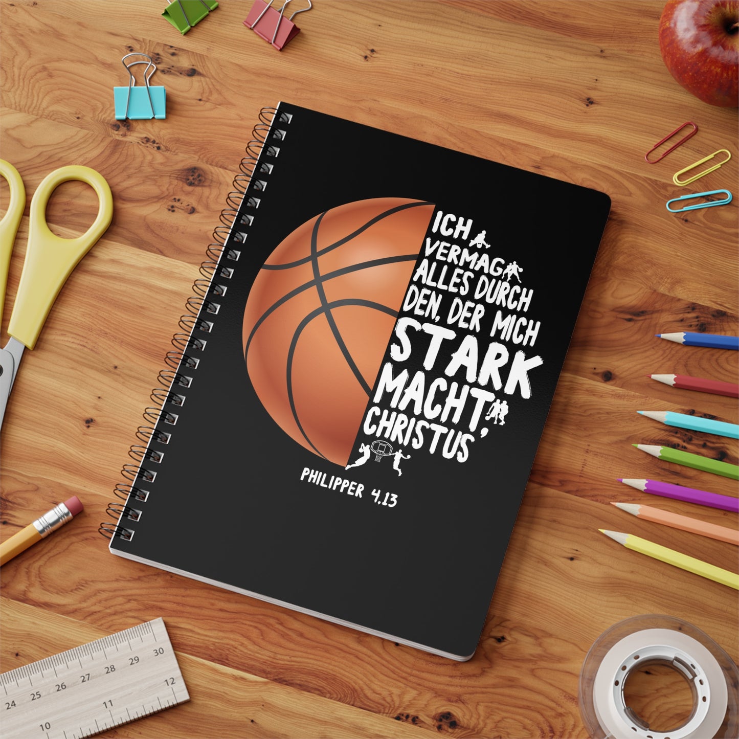 Philipper 4,13 Basketball | Christliches Notizbuch | Christliche Geschenke | Gesegnet