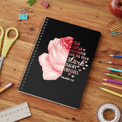 Philipper 4,13 Rose | Christliches Notizbuch | Christliche Geschenke | Gesegnet