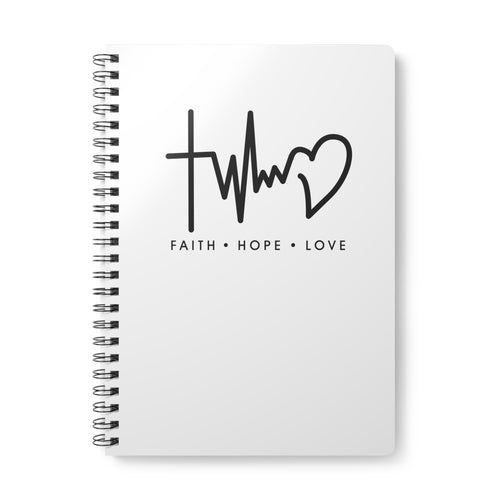 Faith Hope Love | Christliches Notizbuch Weiß | Christliche Geschenke | Gesegnet