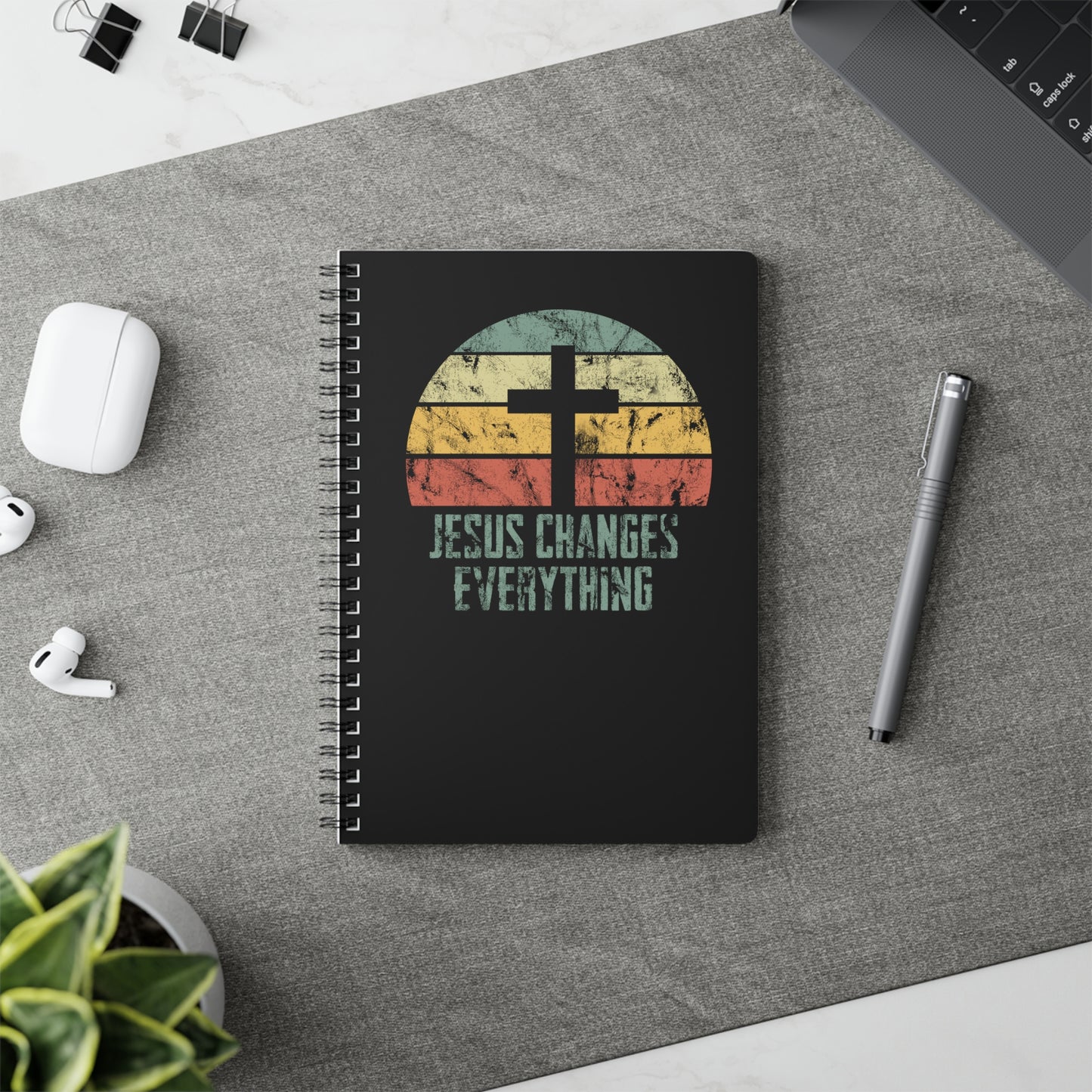 Jesus Changes Everything | Christliches Notizbuch Schwarz | Christliche Geschenke | Gesegnet