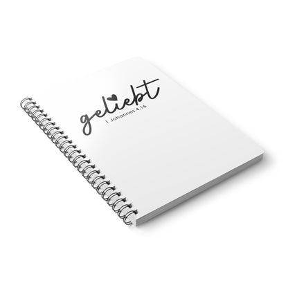Geliebt 1. Johannes 4,16 | Christliches Notizbuch Weiß | Christliche Geschenke | Gesegnet
