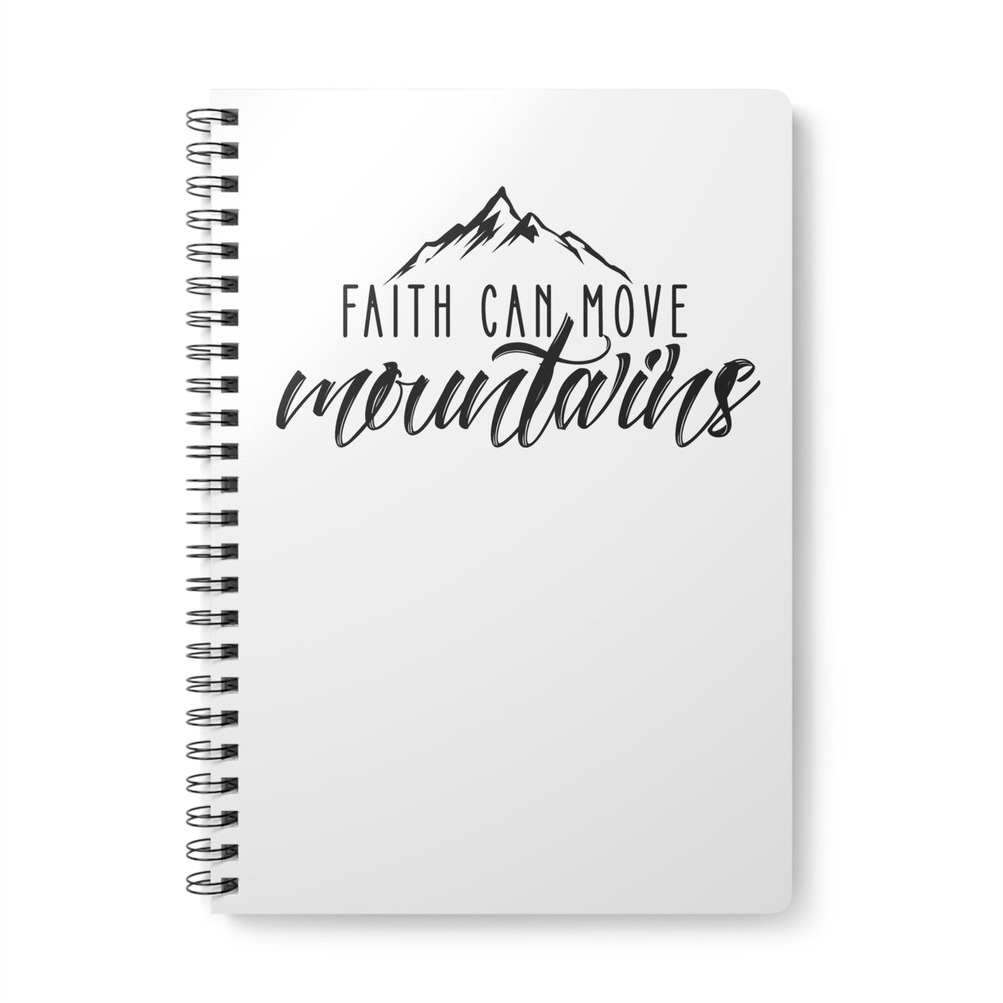 Faith Can Move Mountains | Christliches Notizbuch Weiß | Christliche Geschenke | Gesegnet