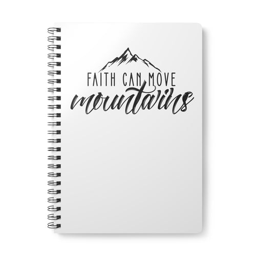 Faith Can Move Mountains | Christliches Notizbuch Weiß | Christliche Geschenke | Gesegnet
