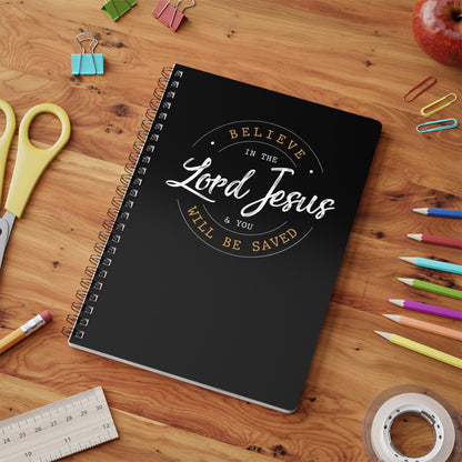 Believe in the Lord Jesus | Christliches Notizbuch Schwarz | Christliche Geschenke | Gesegnet
