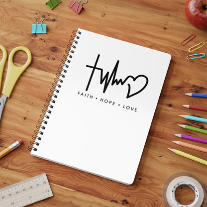 Faith Hope Love | Christliches Notizbuch Weiß | Christliche Geschenke | Gesegnet