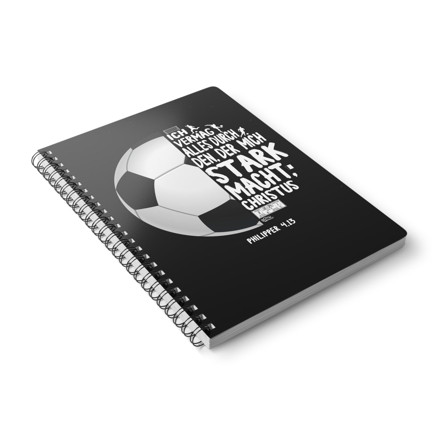 Philipper 4,13 Fußball | Christliches Notizbuch | Christliche Geschenke | Gesegnet
