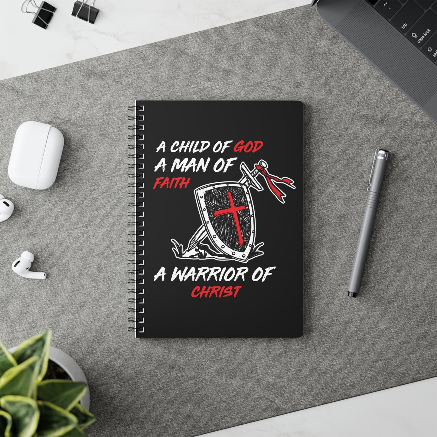Child of God Warrior of Faith | Christliches Notizbuch Schwarz | Christliche Geschenke | Gesegnet