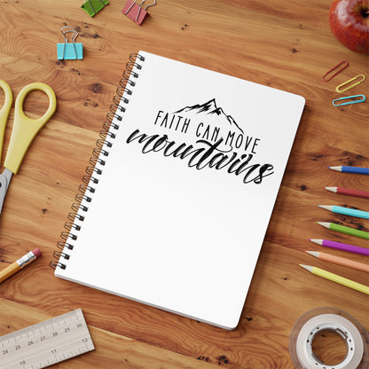 Faith Can Move Mountains | Christliches Notizbuch Weiß | Christliche Geschenke | Gesegnet