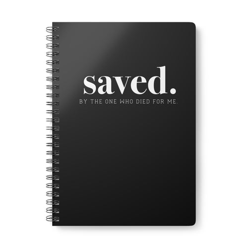Saved by Grace | Christliches Notizbuch Schwarz | Christliche Geschenke | Gesegnet