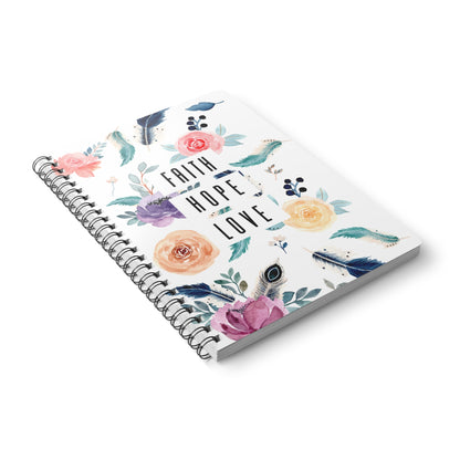 Faith Hope Love | Christliches Notizbuch Schwarz | Christliche Geschenke | Gesegnet