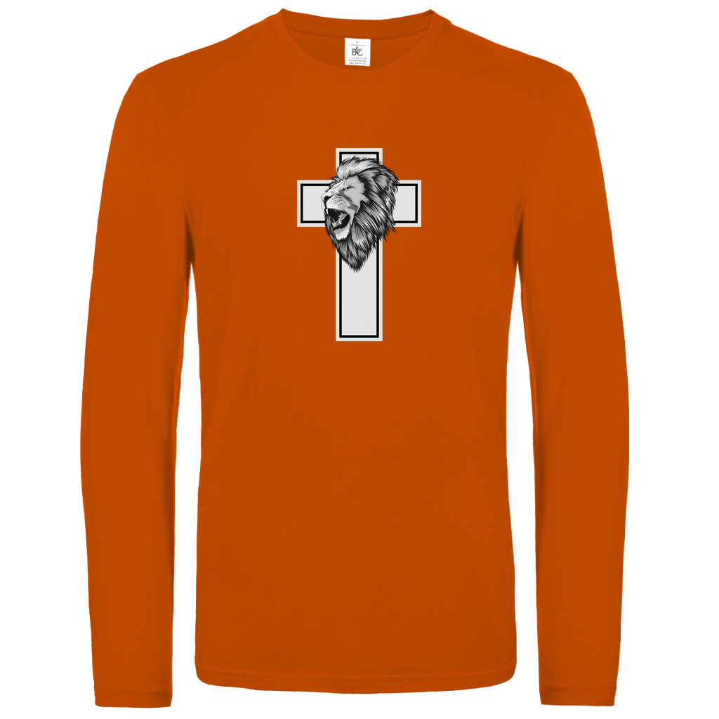 Löwen Kreuz christliches Unisex Langarmshirt