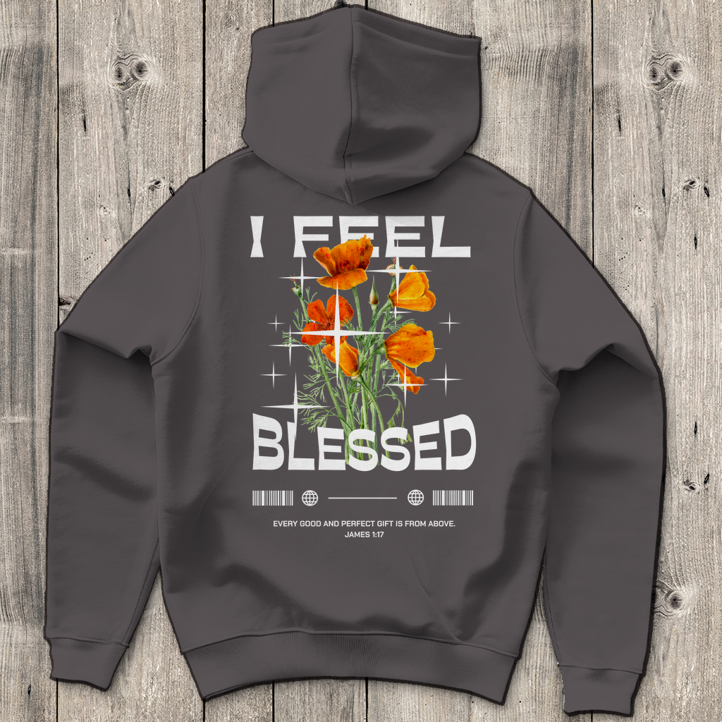 I feel blessed - Backprint Christlicher Herren Hoodie