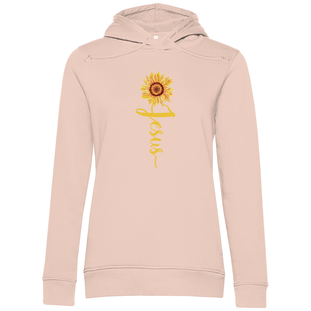 Jesus Sonnenblume christlicher Damen Premium Bio Hoodie