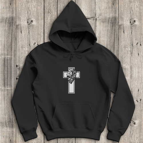 Löwenkreuz - Christlicher Herren Hoodie