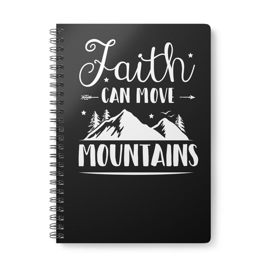 Faith Can Move Mountains | Christliches Notizbuch Schwarz | Christliche Geschenke | Gesegnet