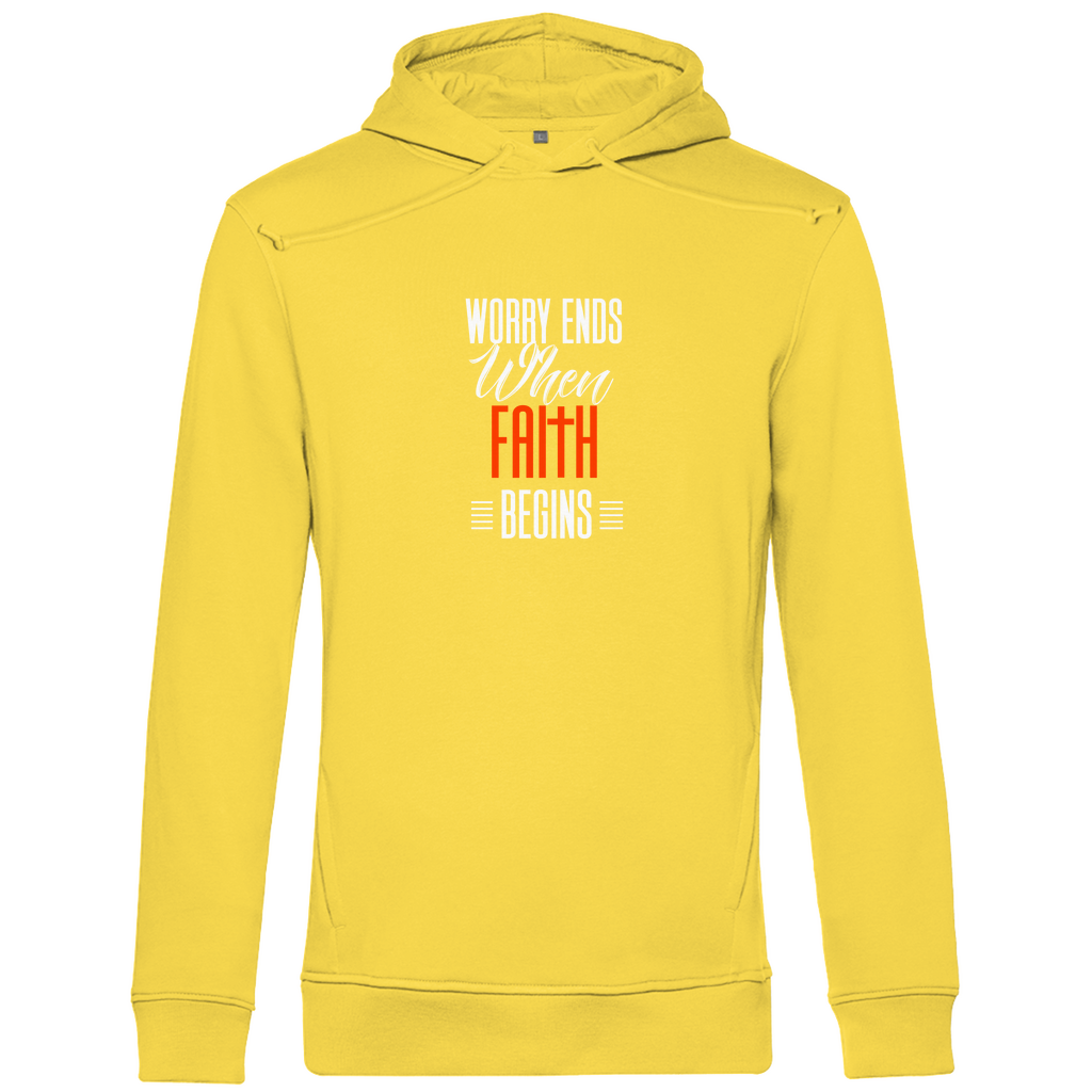 Worry Ends When Faith Begins Herren Premium Bio Hoodie