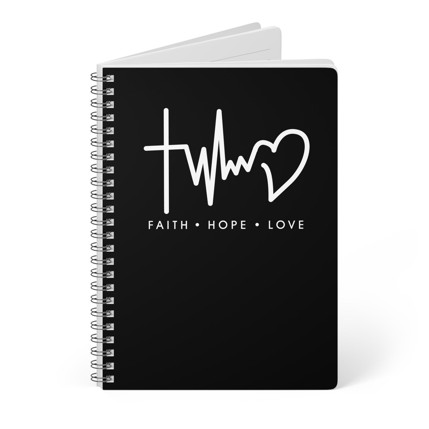 Faith Hope Love | Christliches Notizbuch Schwarz | Christliche Geschenke | Gesegnet
