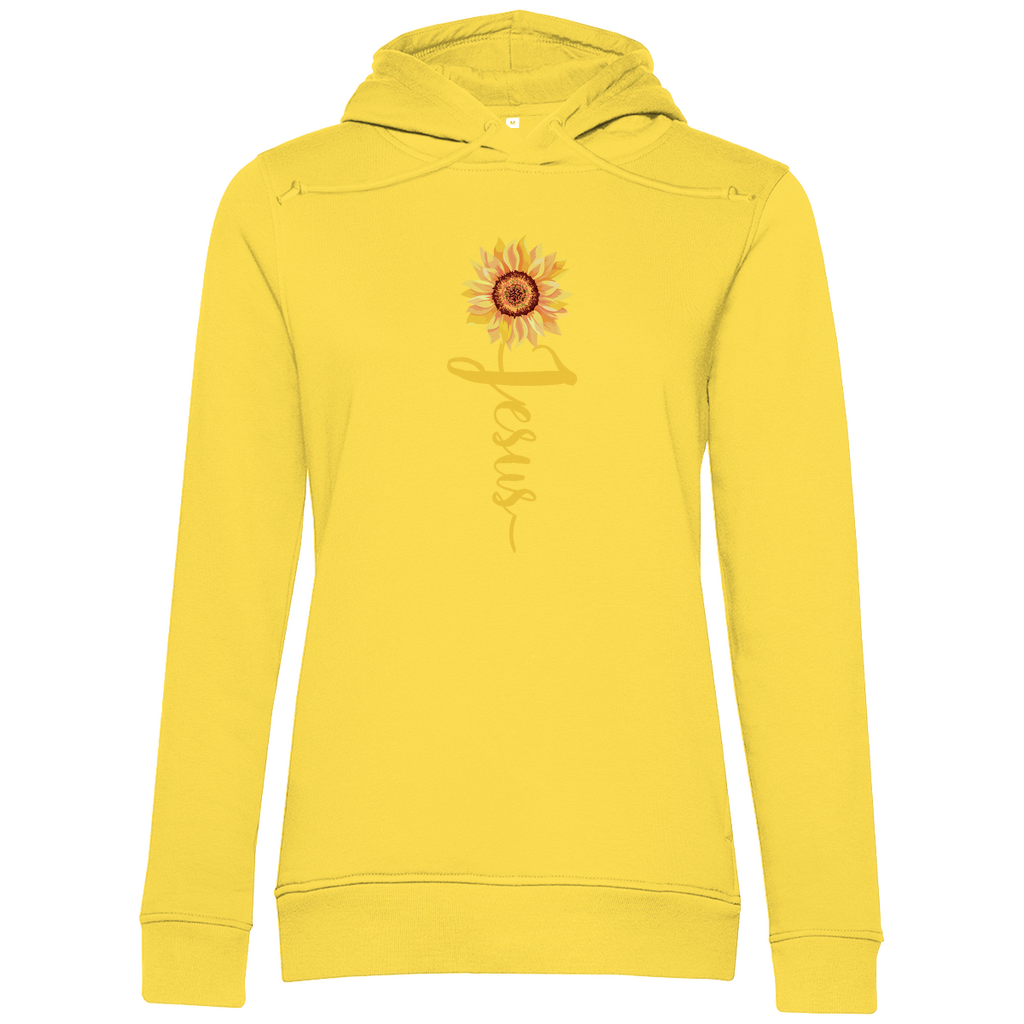 Jesus Sonnenblume christlicher Damen Premium Bio Hoodie
