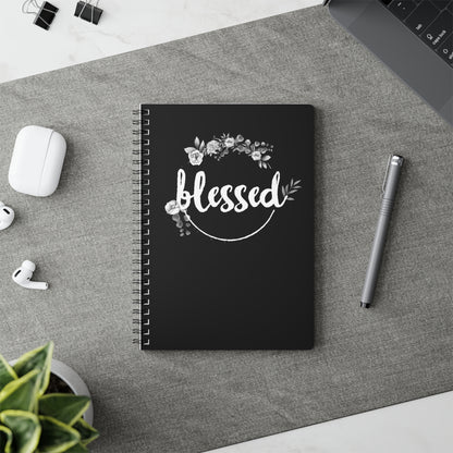 Blessed Floral | Christliches Notizbuch Schwarz | Christliche Geschenke | Gesegnet