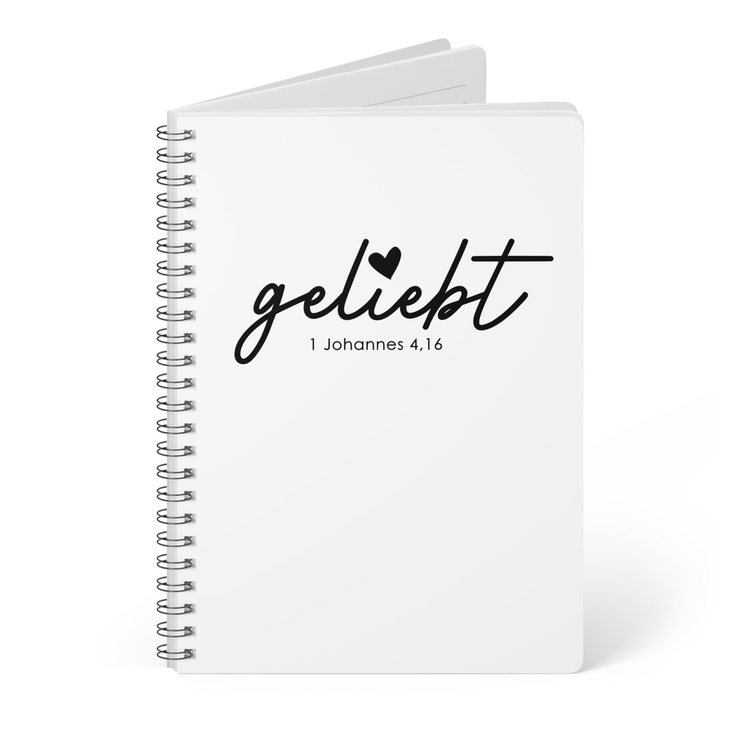 Geliebt 1. Johannes 4,16 | Christliches Notizbuch Weiß | Christliche Geschenke | Gesegnet