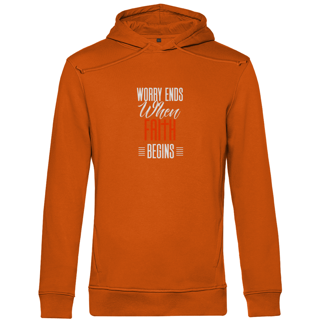 Worry Ends When Faith Begins Herren Premium Bio Hoodie