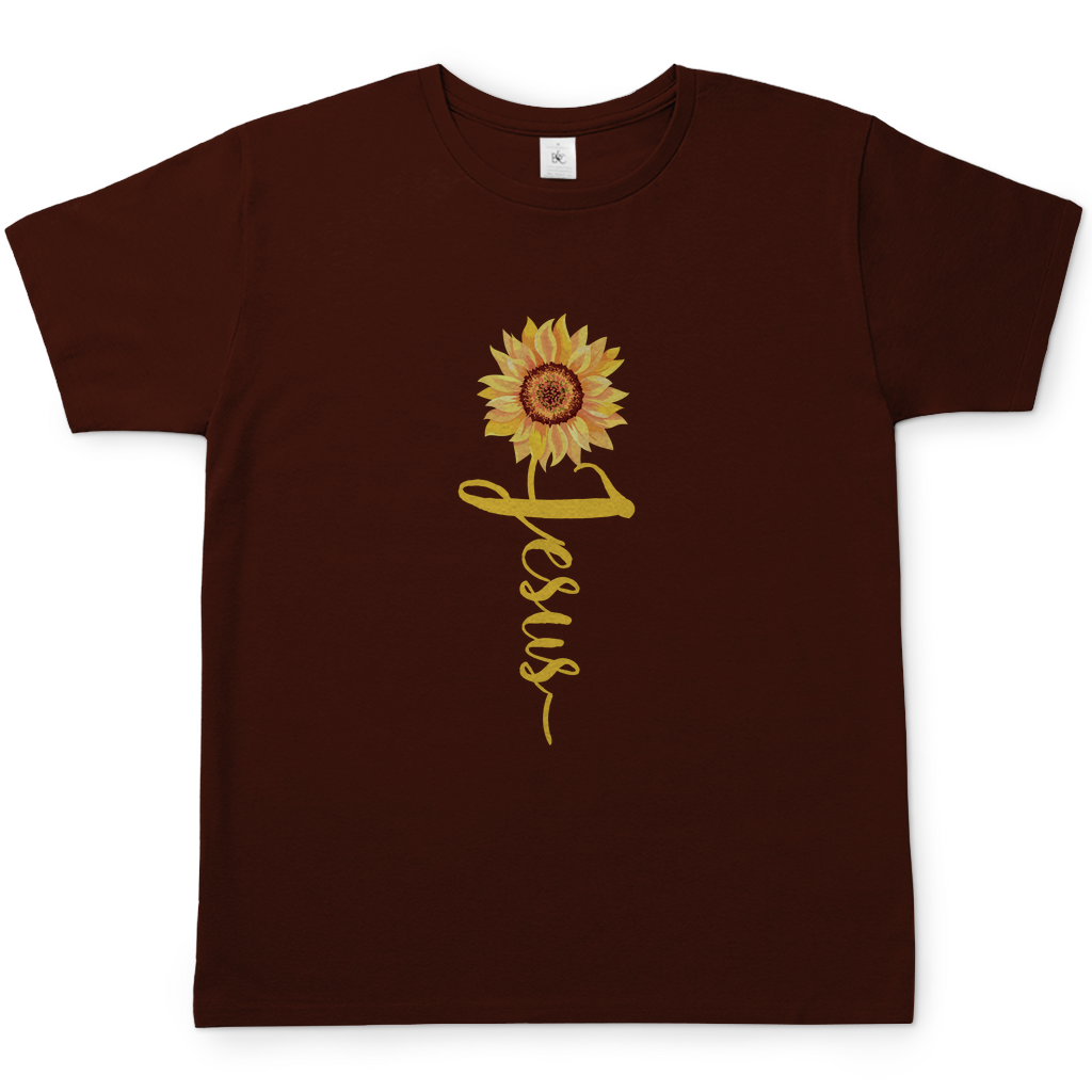 Jesus Sonnenblume christliches Herren T-Shirt