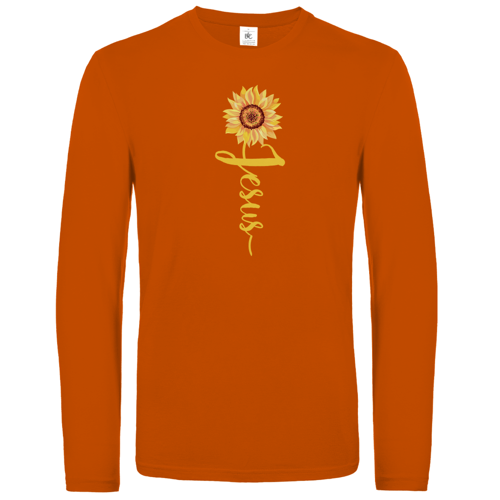 Jesus Sonnenblume christliches Unisex Langarmshirt