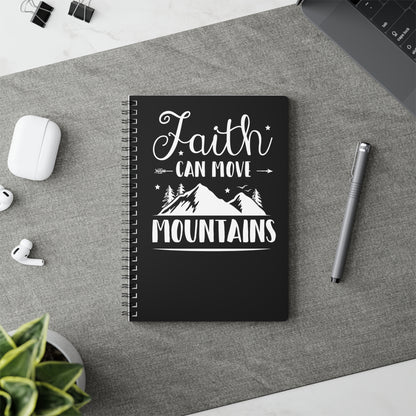 Faith Can Move Mountains | Christliches Notizbuch Schwarz | Christliche Geschenke | Gesegnet