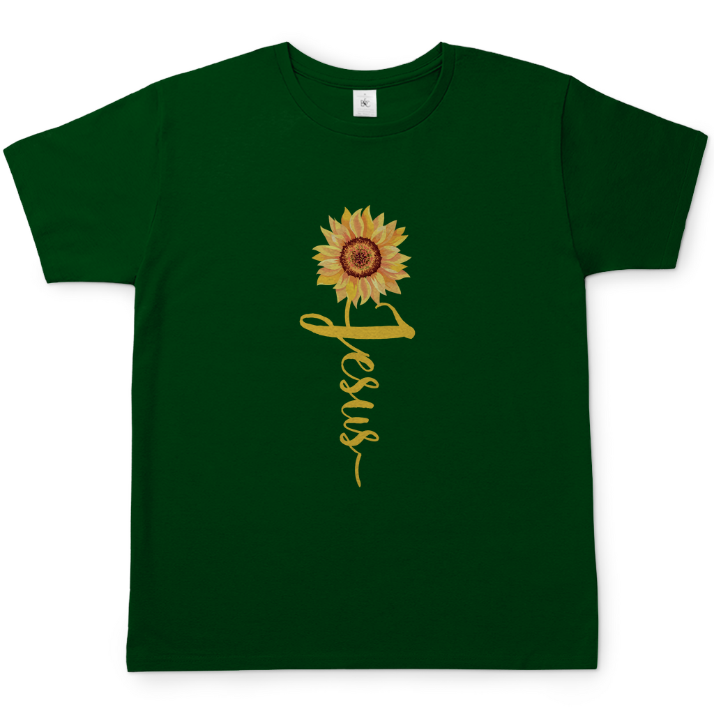Jesus Sonnenblume christliches Herren T-Shirt