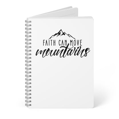 Faith Can Move Mountains | Christliches Notizbuch Weiß | Christliche Geschenke | Gesegnet