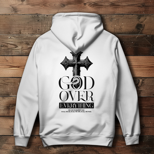 God over Everything - Backprint Christlicher Damen Hoodie
