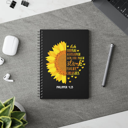 Philipper 4,13 Sonnenblume | Christliches Notizbuch | Christliche Geschenke | Gesegnet
