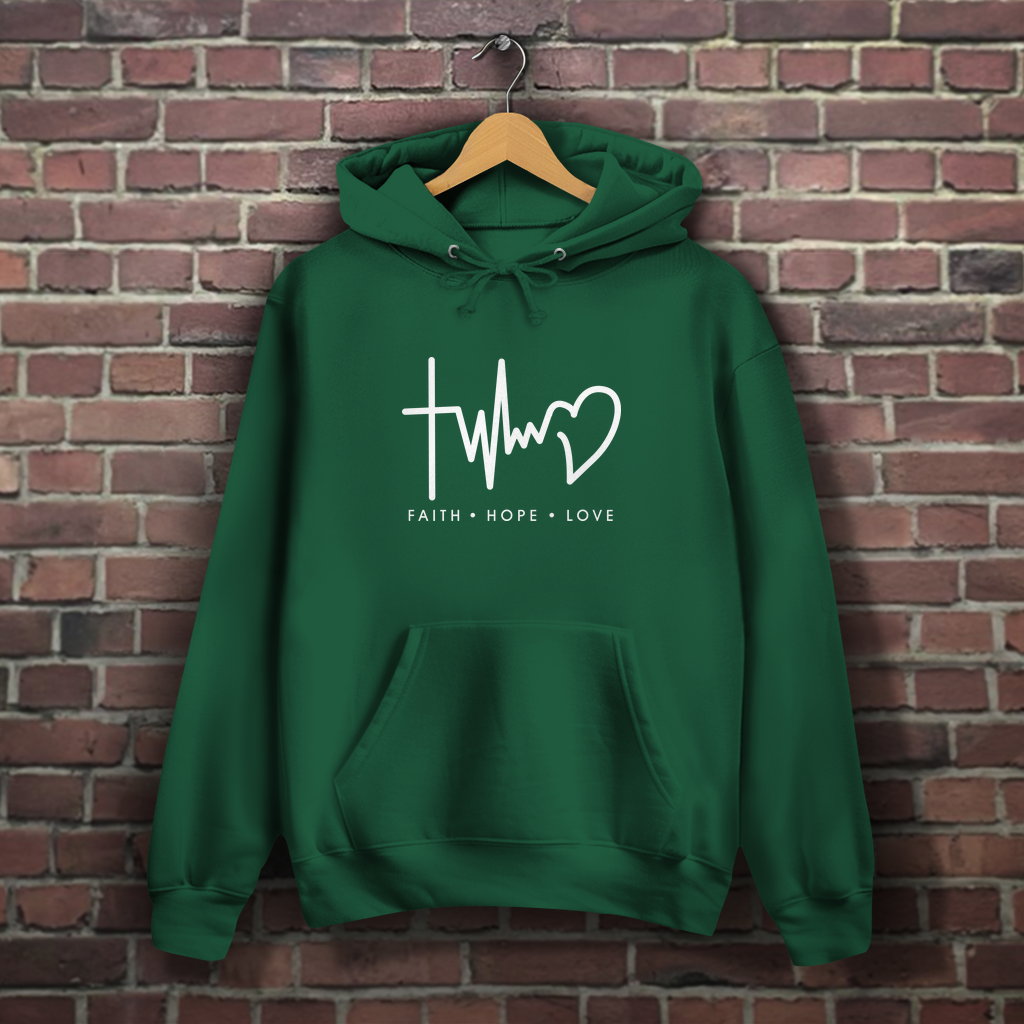 Faith Hope Love Weiß - Christlicher Damen Hoodie